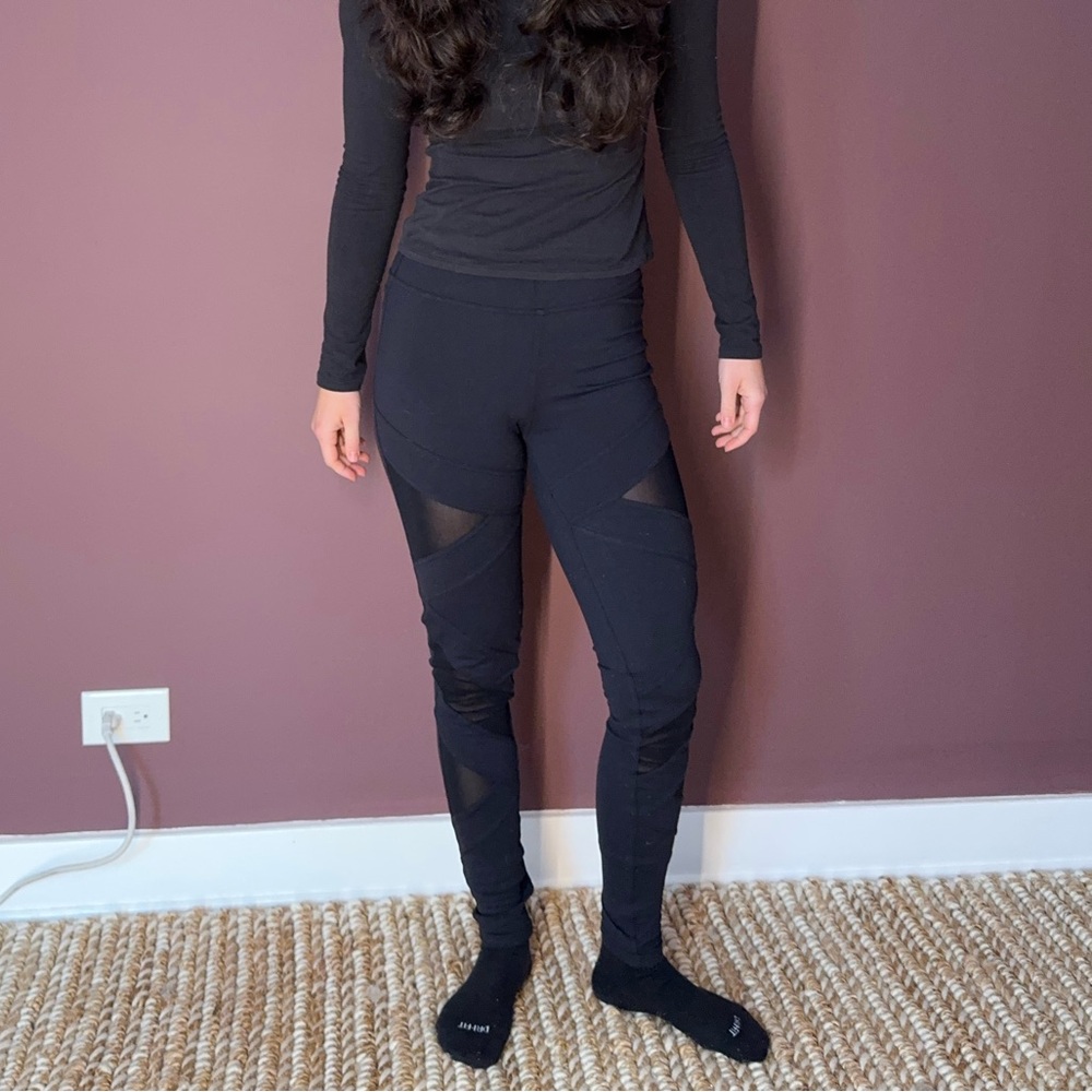 Titika Black Mesh Panel Leggings
